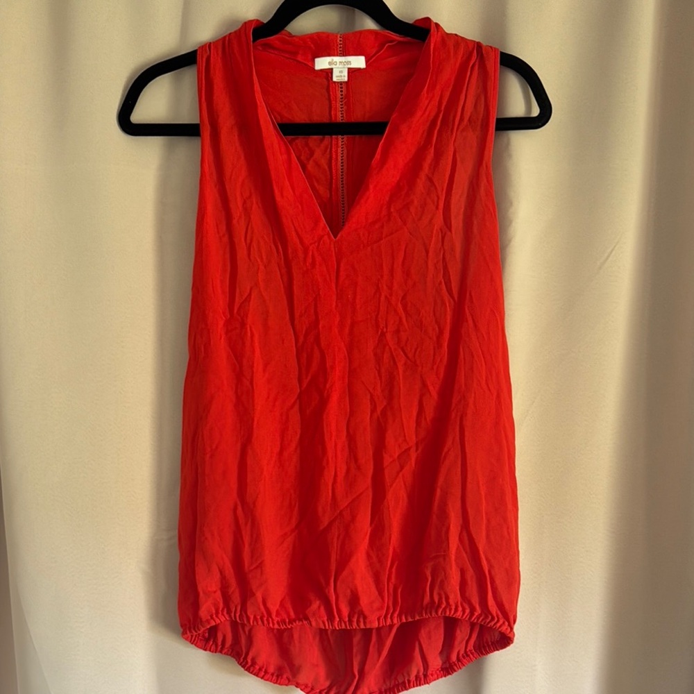 Ella Moss Red Tank Top V-Neck High-Low Women’s size XS
